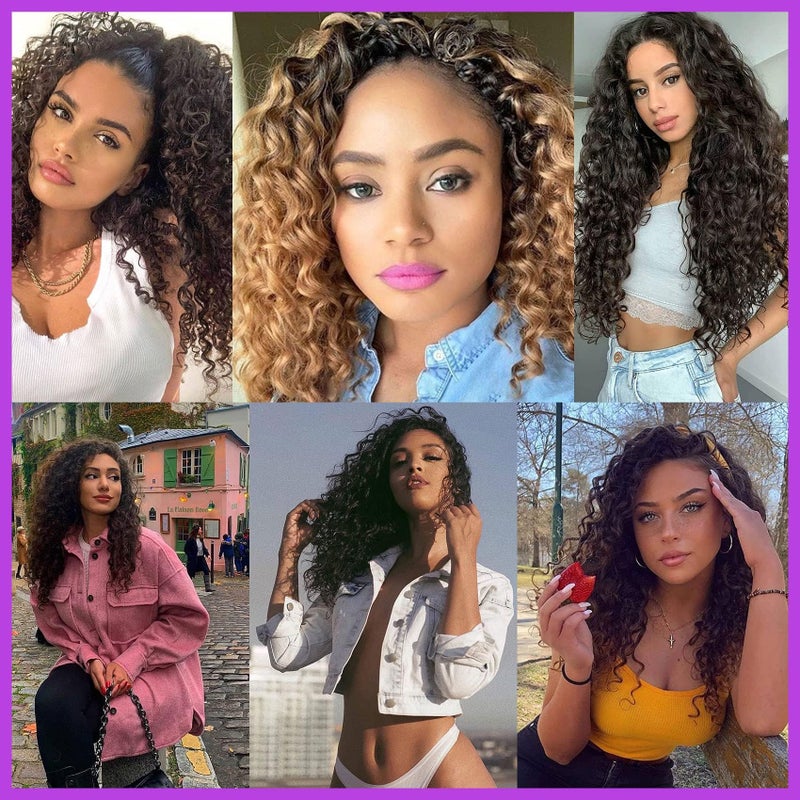 AMELI Ocean Wave Crochet Hair Deep Wave Crochet Curl Hair Water Wave Synthetic Curly Braiding Hair Extensions 8 Packs (9 Inch, 4#) - Image 4